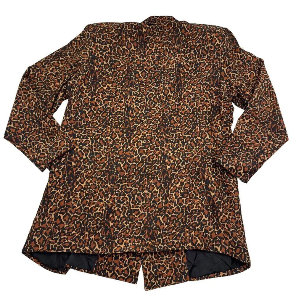 Dorman Vintage 100% Silk Animal/Leopard Print Oversized Blazer Women's Size M